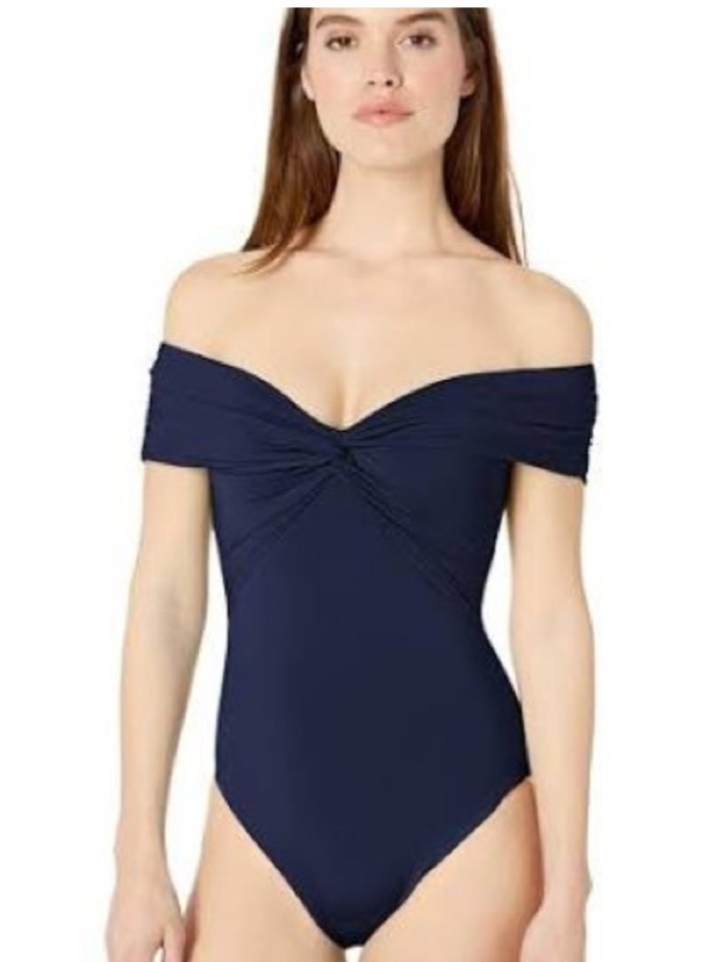 Trina Turk Navy Blue Twist-Front One-Piece Swimsuit Nwt